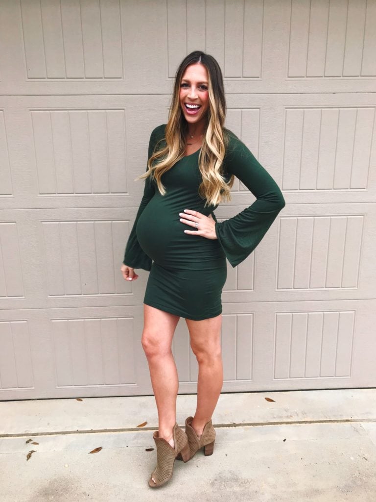 maternity bell sleeve dress
