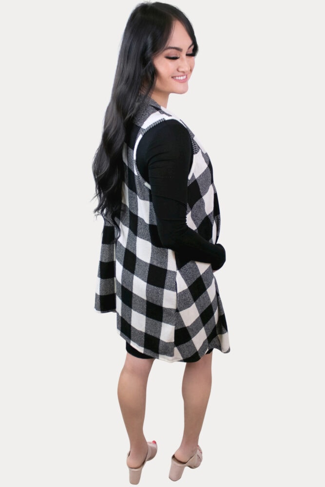 buffalo plaid maternity kimono
