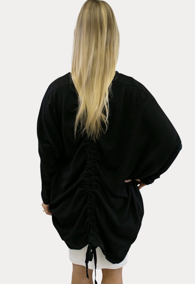 black knit maternity kimono