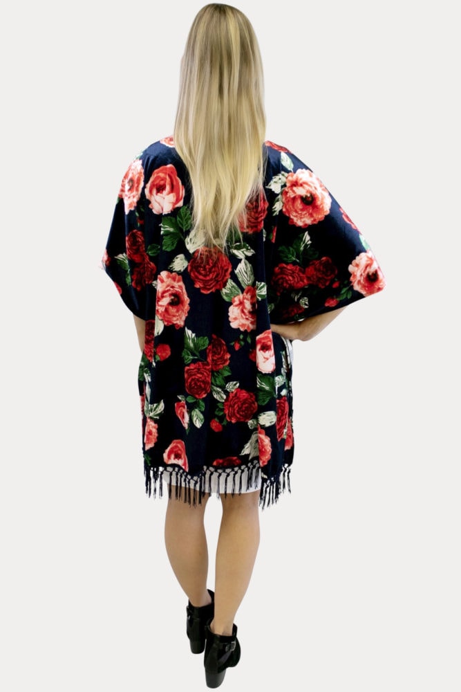 floral velvet kimono