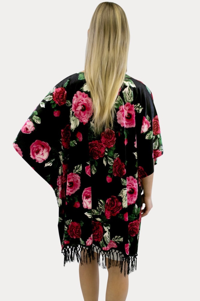 floral velvet maternity kimono