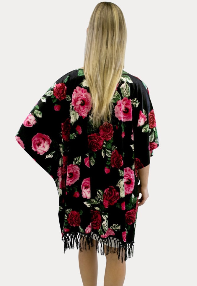 floral velvet maternity kimono