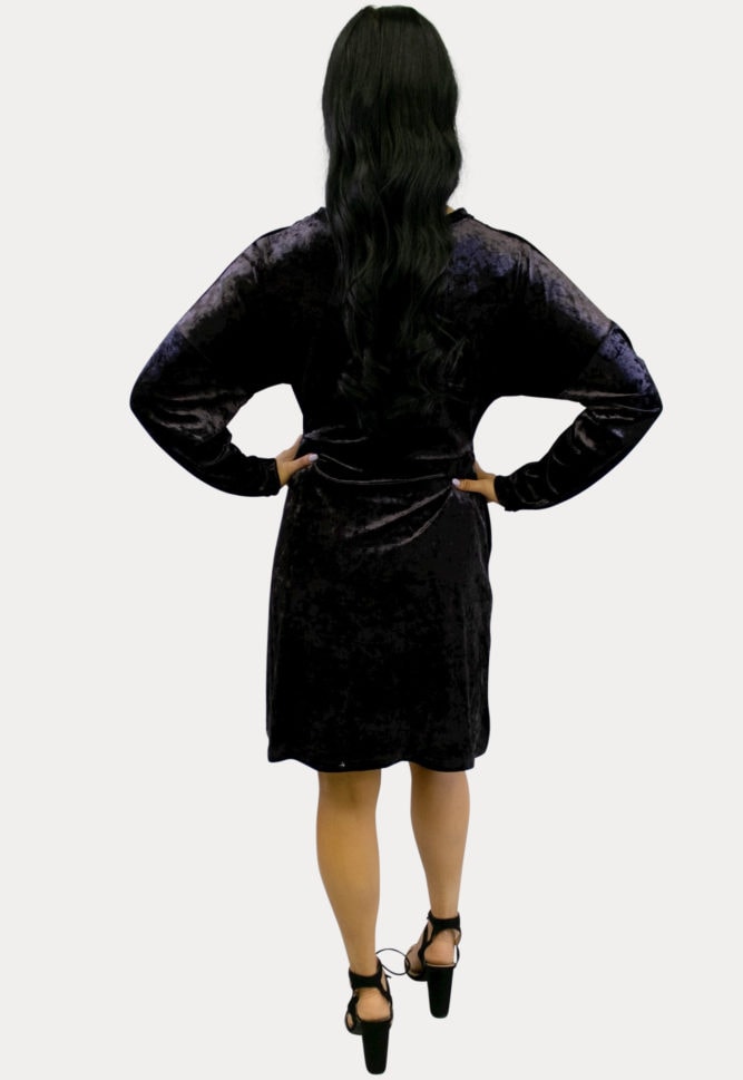 velvet purple maternity dress