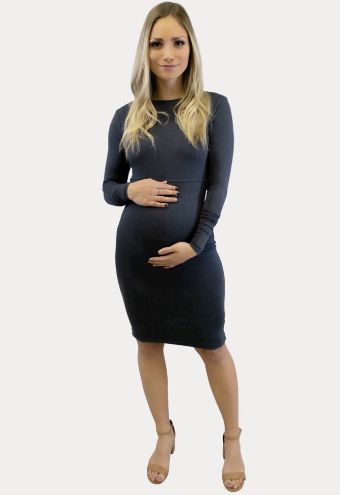 Cowl Back Maternity Dress