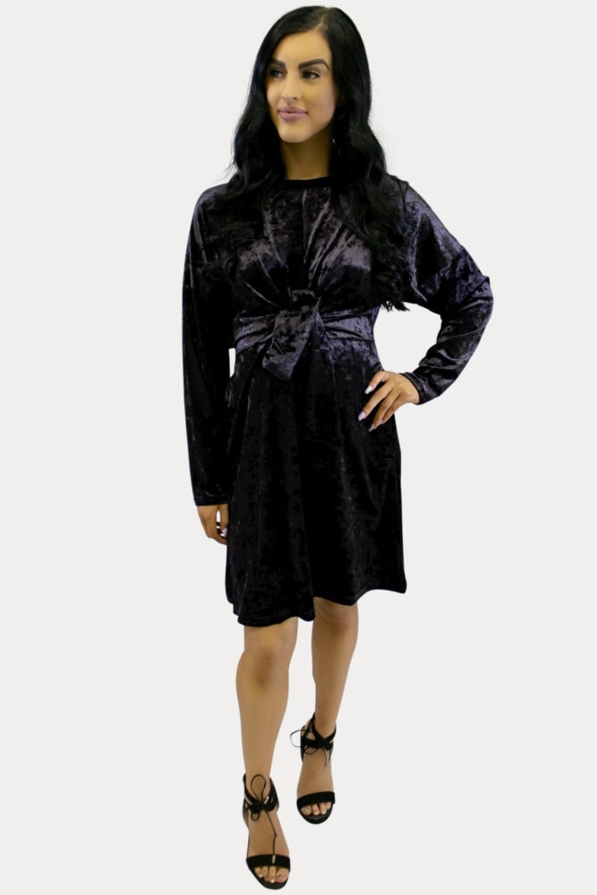 velvet purple maternity dress