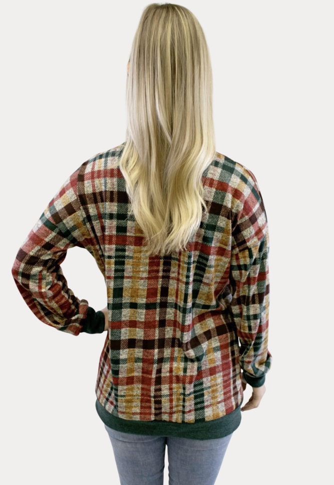 plaid lightweight maternity sweater