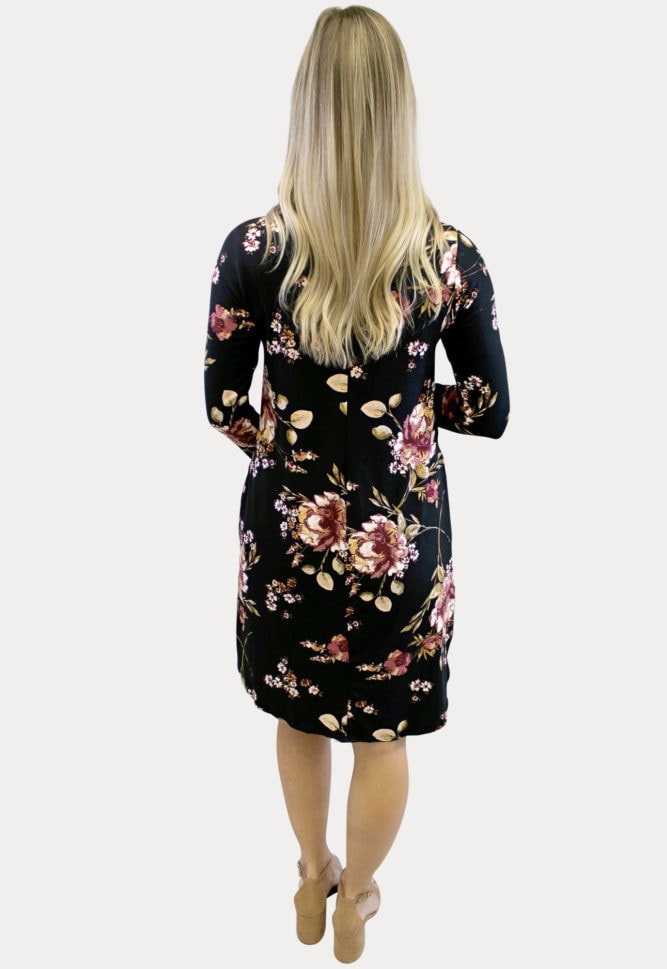 Floral Black Pregnancy Dress