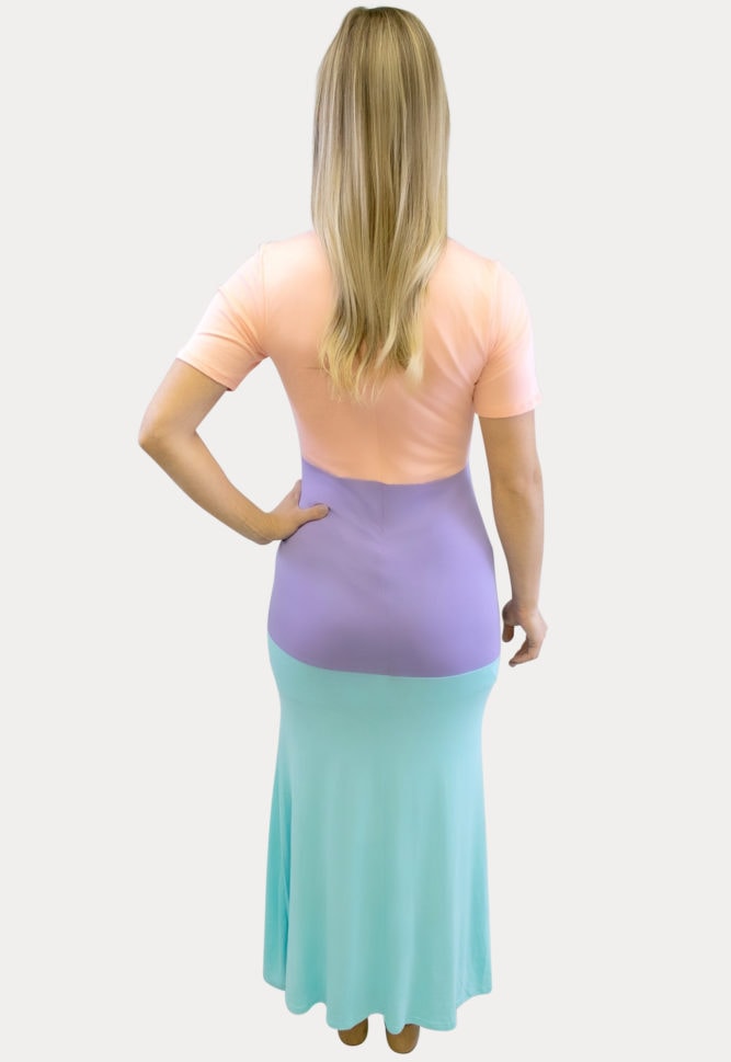 tricolor maxi maternity dress