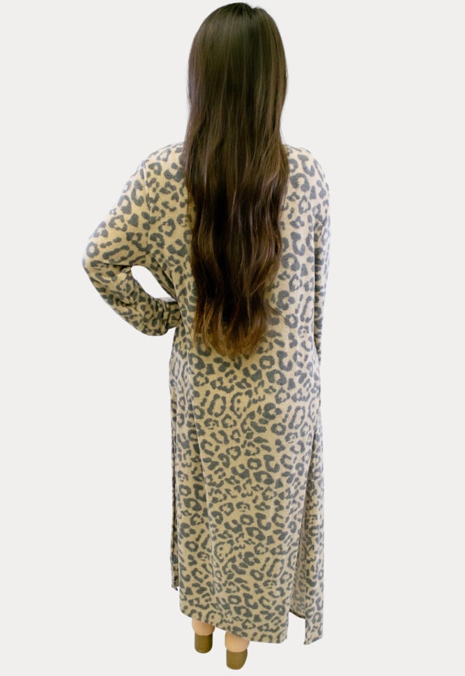 Leopard Print Maternity Duster