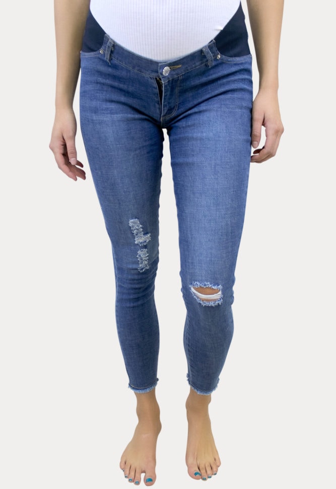 distressed maternity jeans