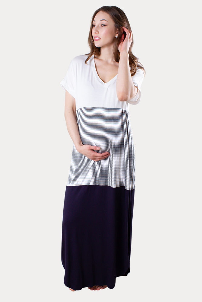 color block maternity dress