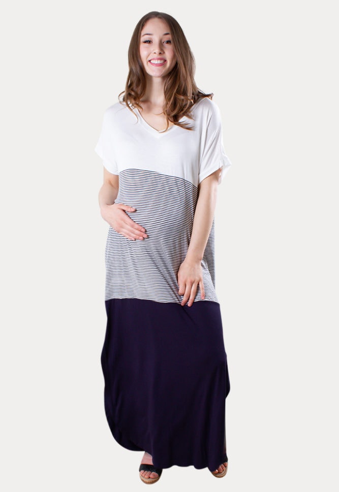 color block maternity dress
