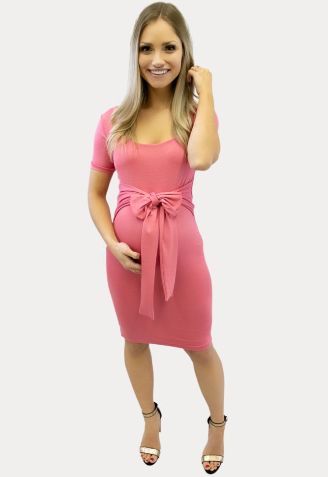 tie front pregnancy dress