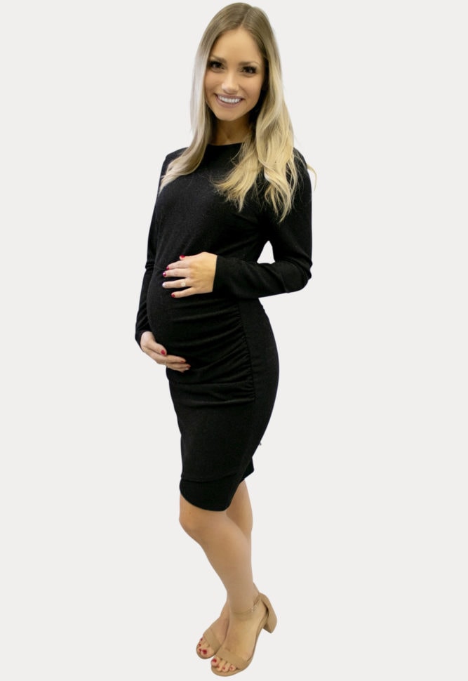 sparkly black maternity dress