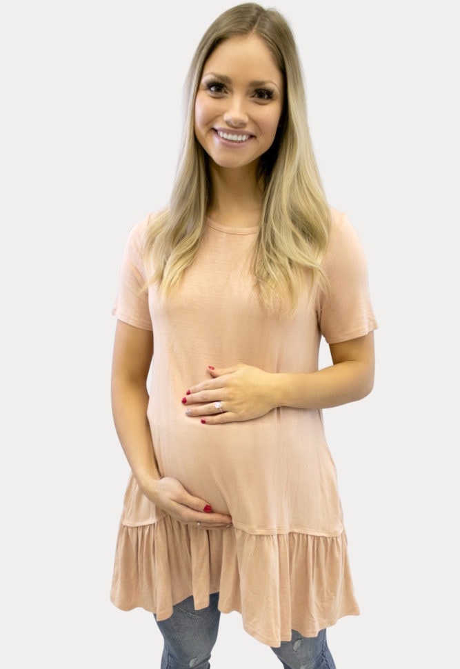 ruffle maternity tunic