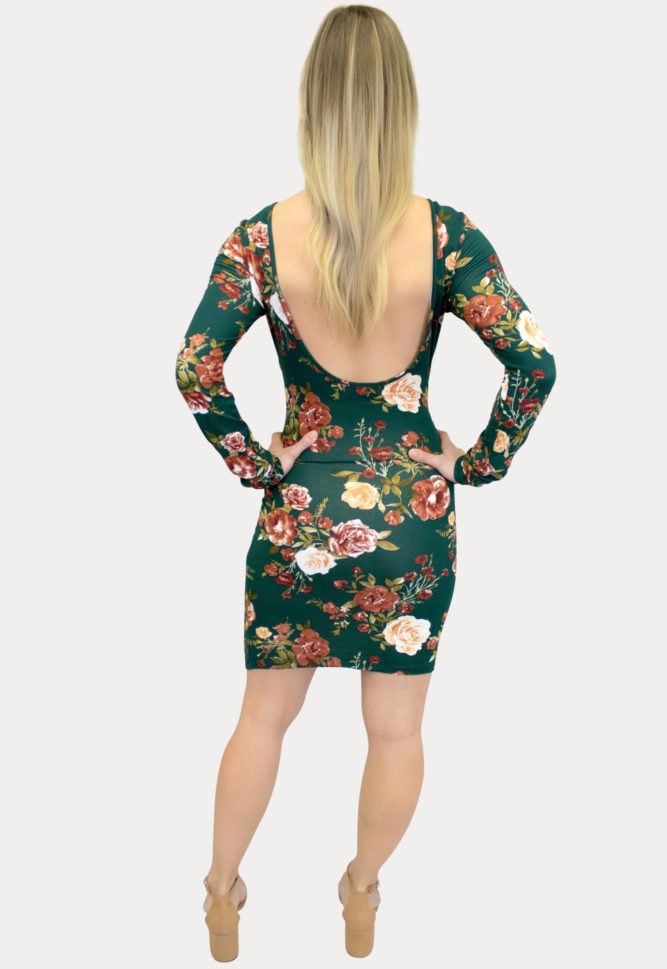 floral scoop back maternity dress