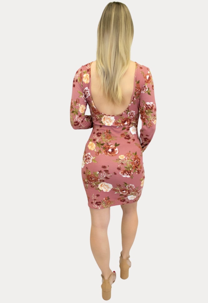 floral mauve maternity dress