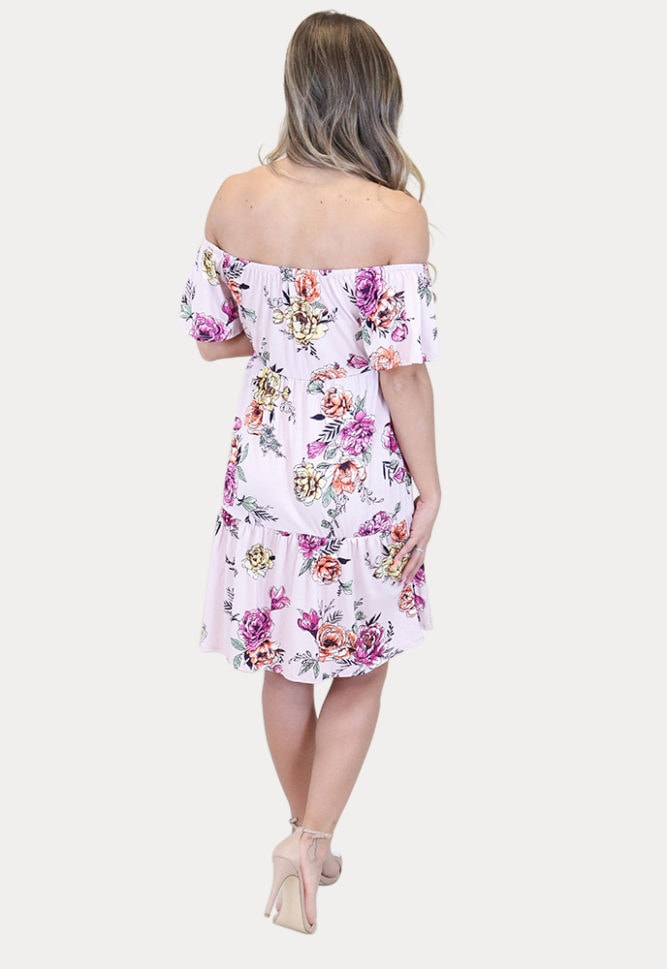 maternity mini dress with flowers