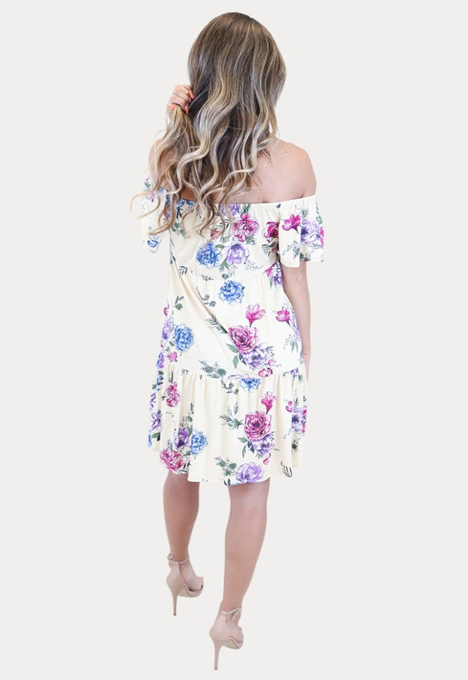 pregnancy mini dress with flowers