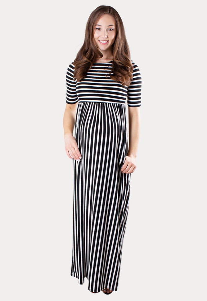 striped maternity dress