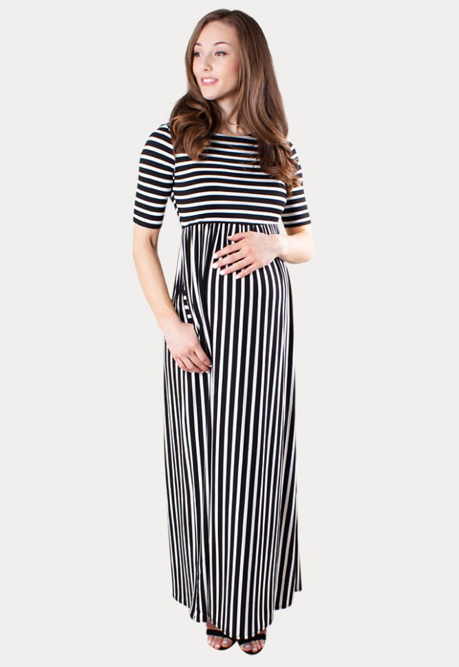striped maternity dress