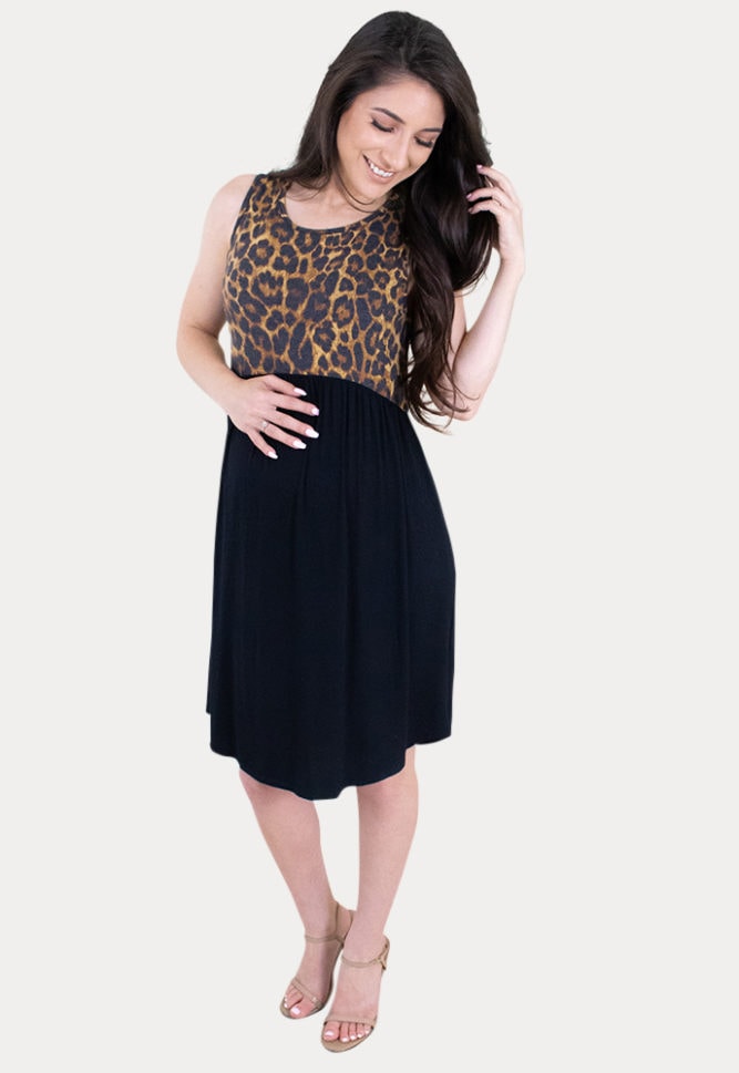 leopard print maternity dress