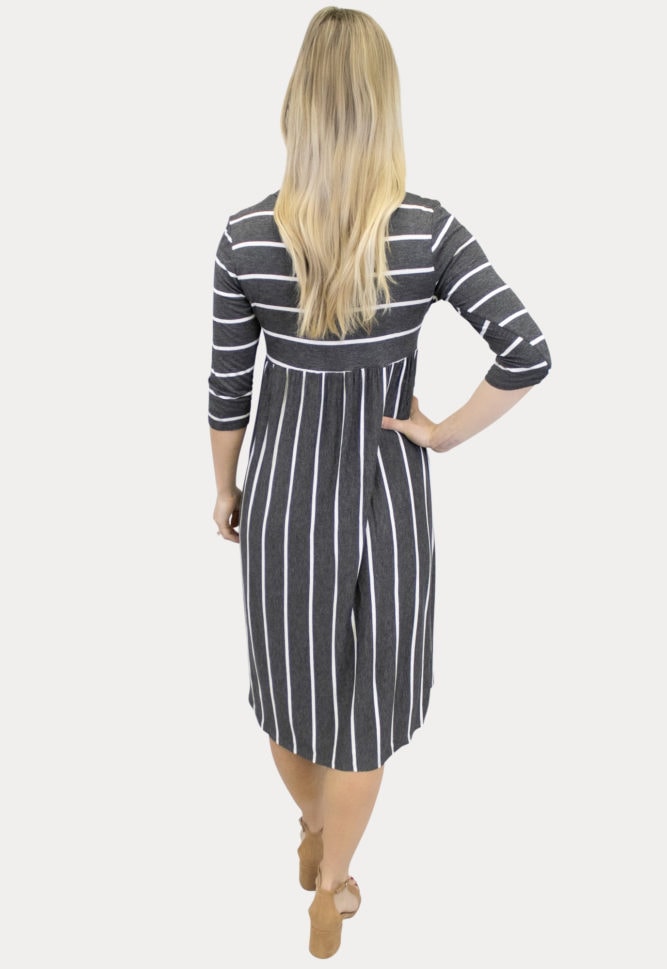 thin stripe maternity dress