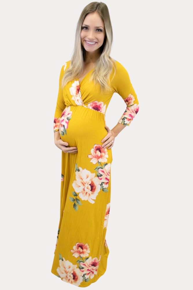 sweetheart floral maternity maxi