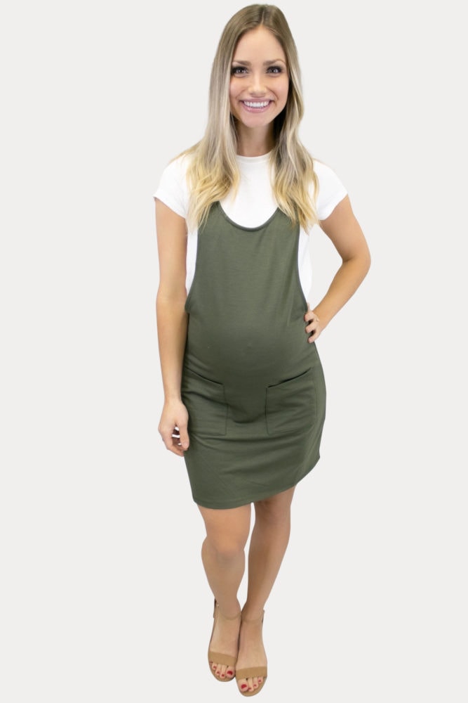 overall maternity dress
