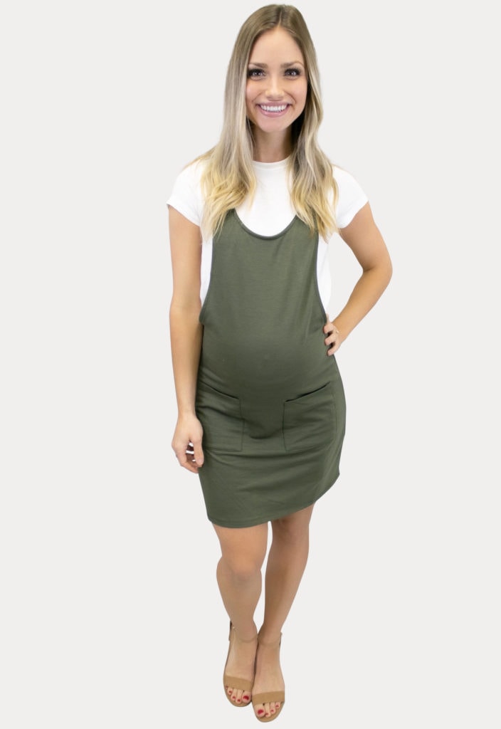 overall maternity dress