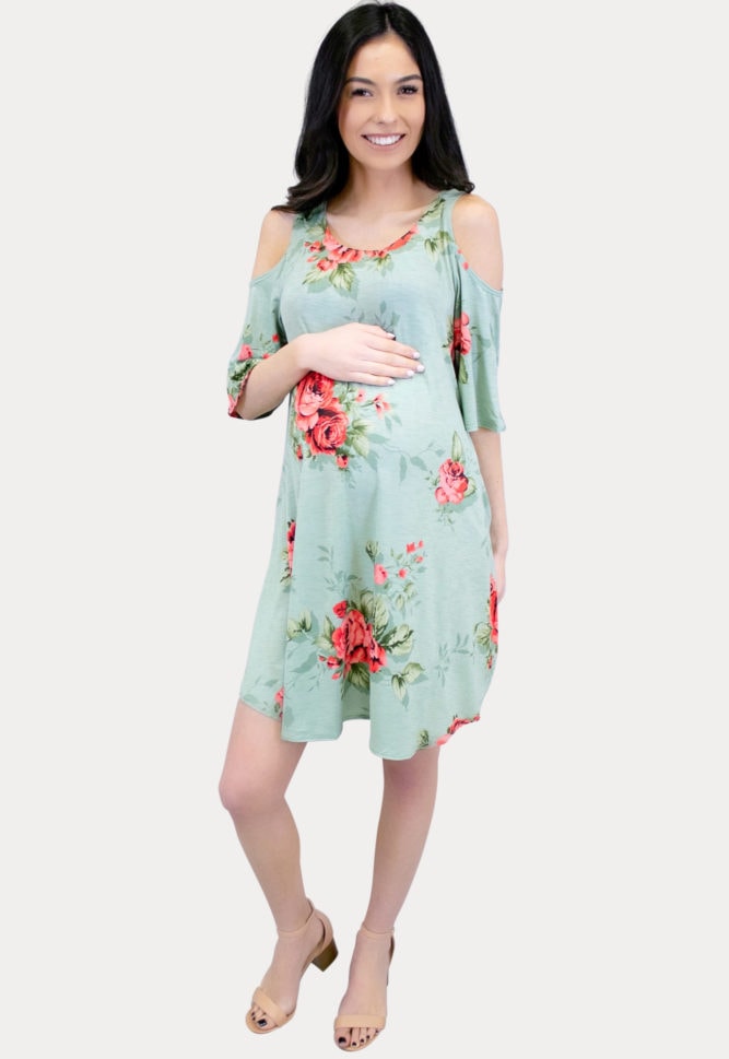 floral flowy maternity dress
