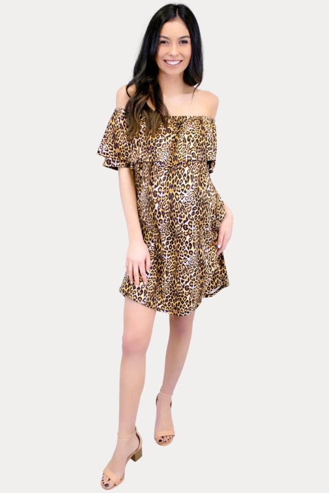 flowy leopard maternity dress