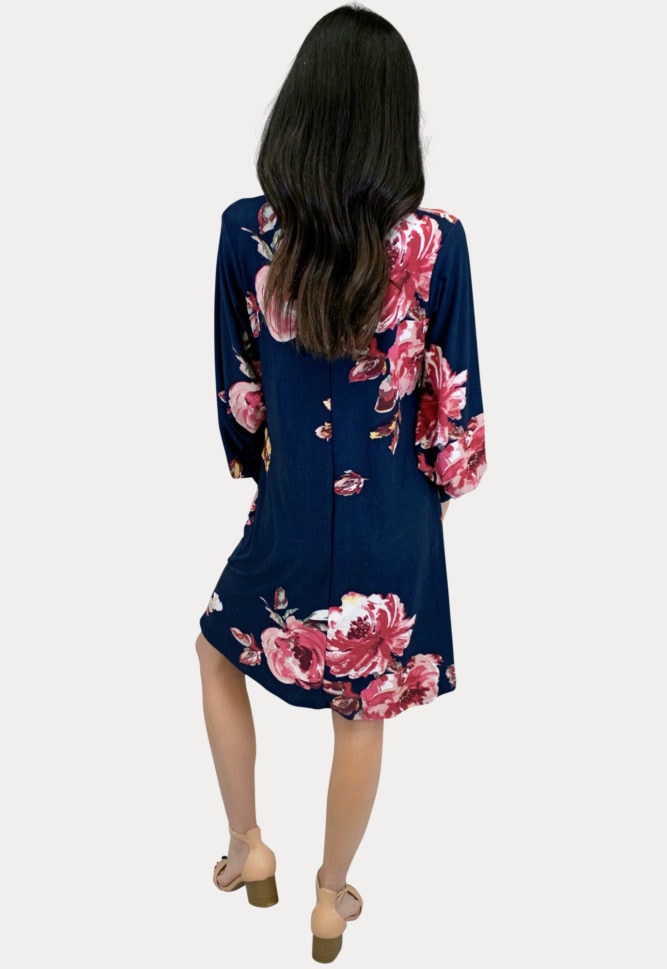 floral maternity dress in navy