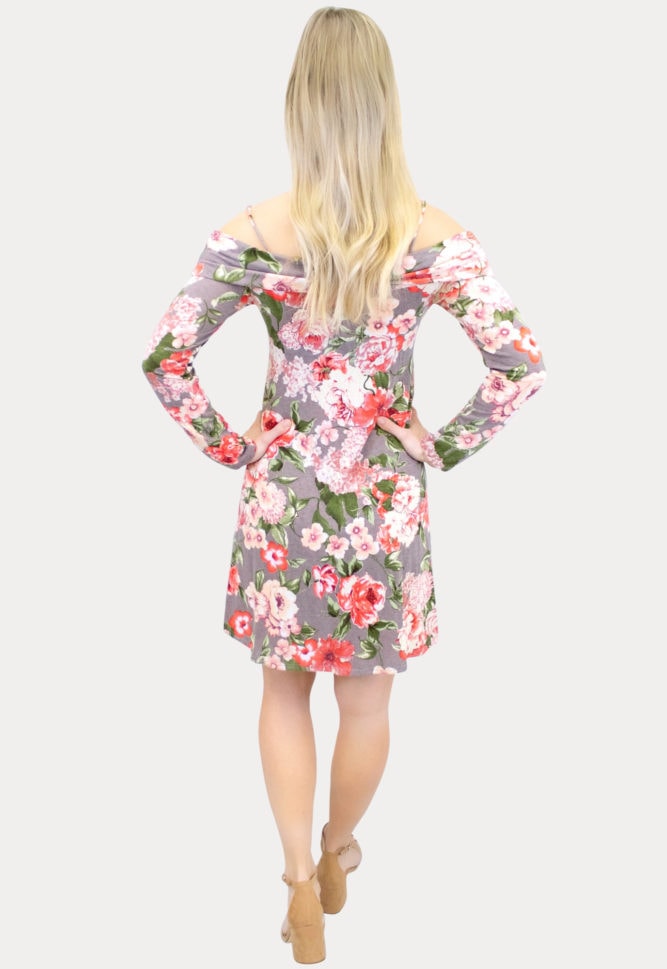 floral taupe maternity dress