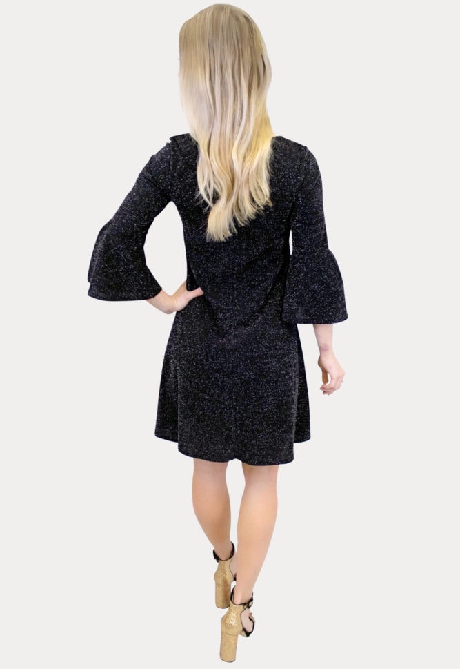 black sparkly maternity dress