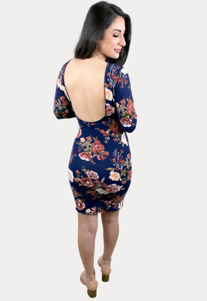 navy floral maternity bodycon