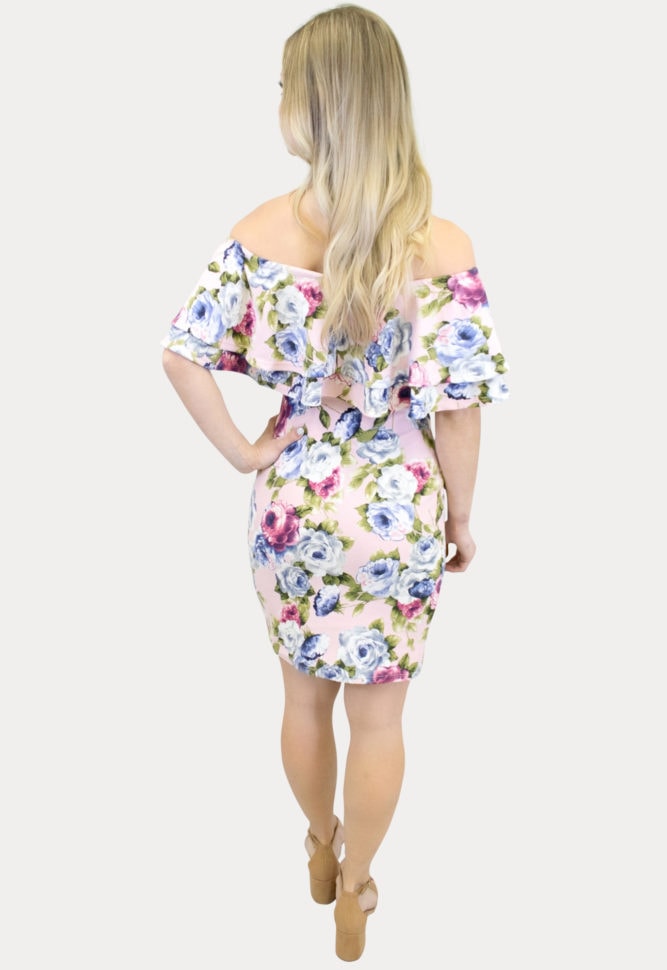 double ruffle maternity dress
