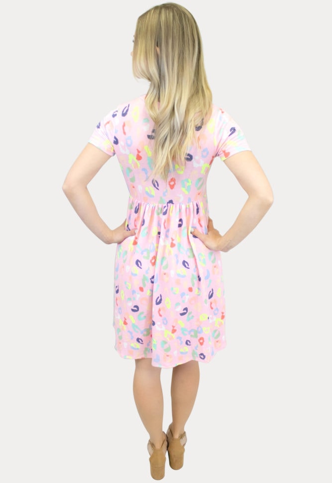 Pink Party Print Maternity Dress
