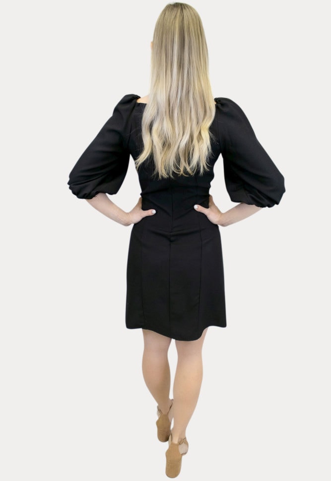 puff sleeve maternity dress
