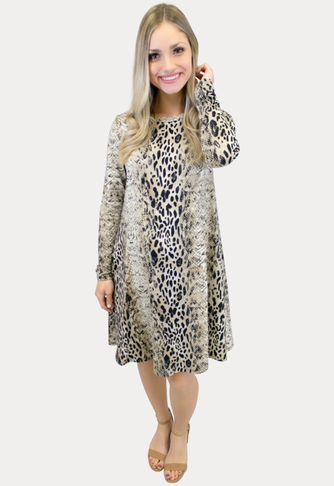 snow leopard maternity dress
