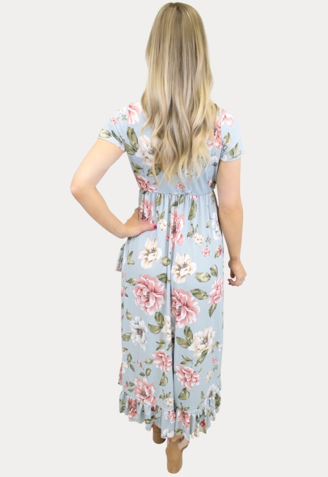 ruffle wrap maternity dress
