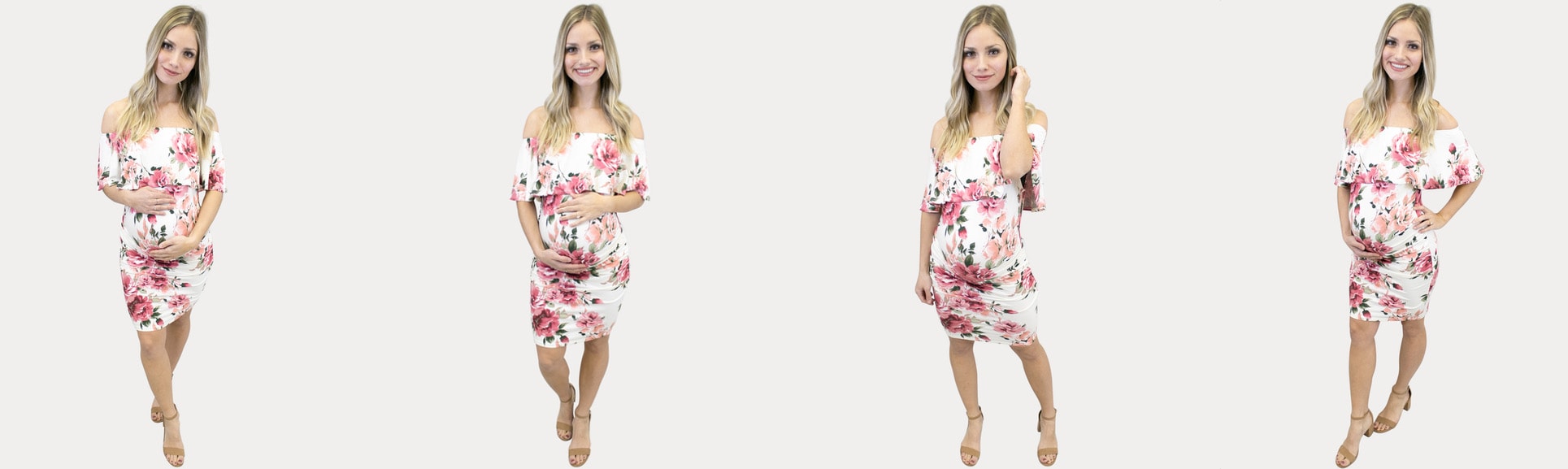 Off the shoulder maternity florals