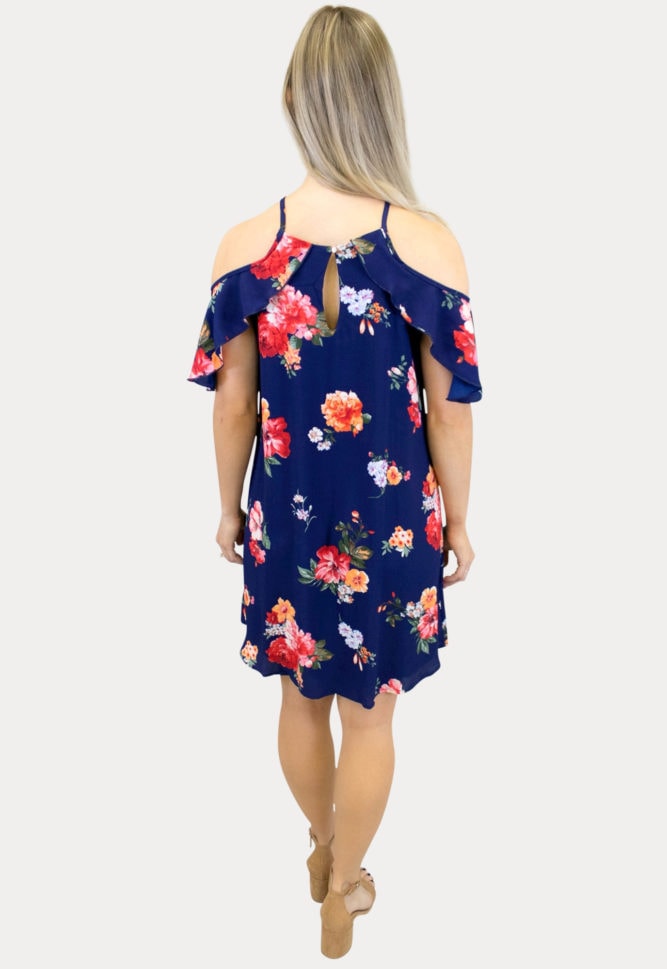 floral blue maternity dress