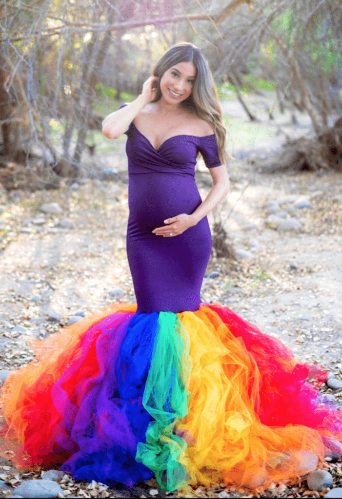 Rainbow Maternity Tulle Gowns
