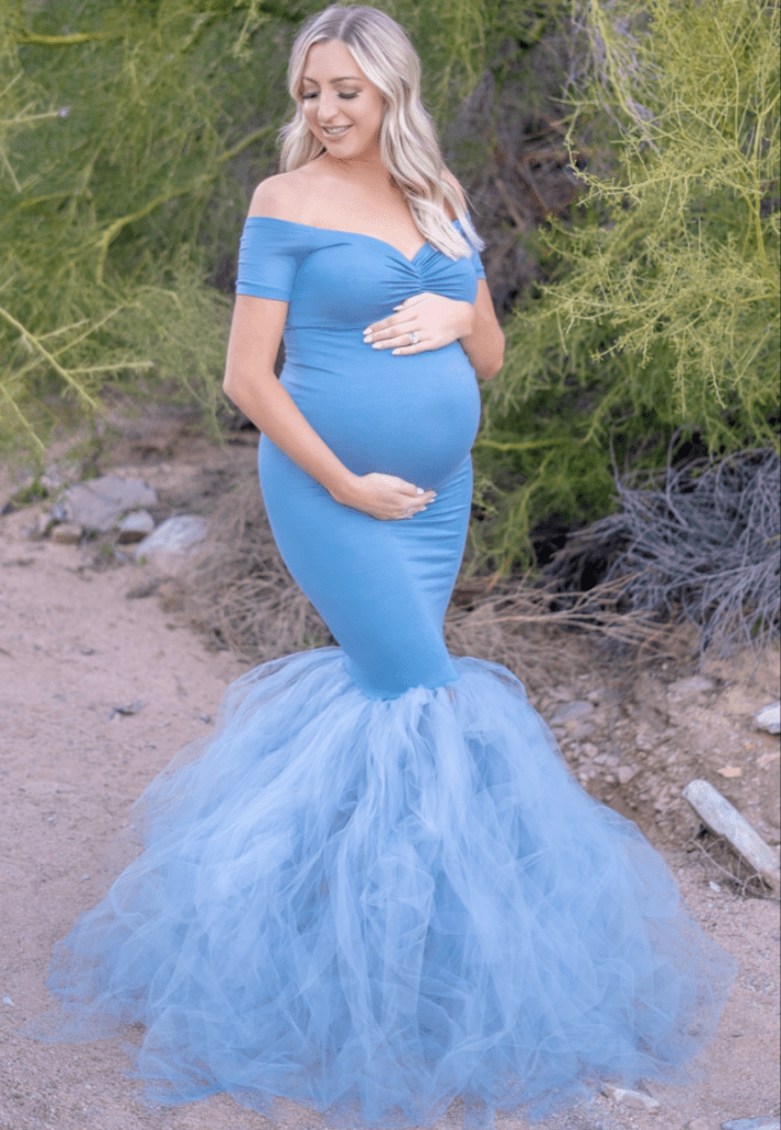 Blue Maternity Tulle Gowns