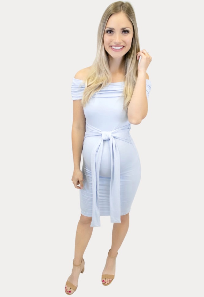 cute tie front maternity dress