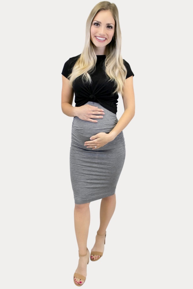 ruched maternity skirt