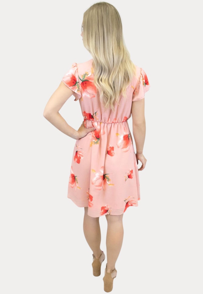 floral maternity dress in papaya