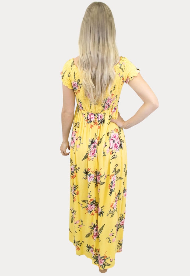 Yellow Smock Top Maternity Maxi