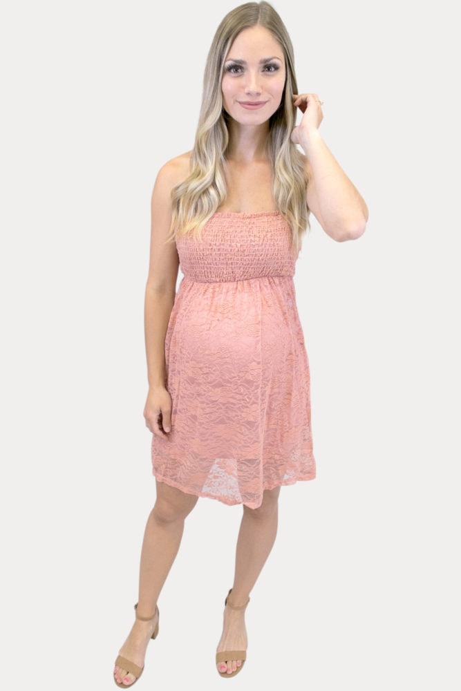 strapless smock top maternity dress